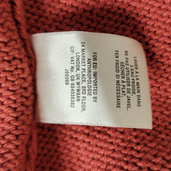 Angel of the North, Deep Orange Knit w Crochet Detail Cardigan Sweater, Size M. - Picture 9 of 12